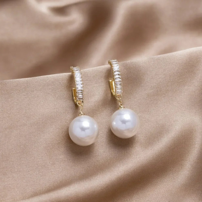 Luxe Oorbellen met Parel en Zirkonia