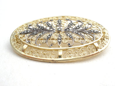 Καρφίτσα Alice Caviness Marcasite Vermeil 925 Vintage