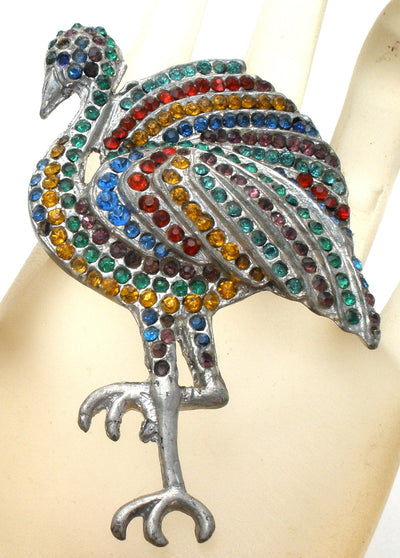 Καρφίτσα Flamingo με Γυαλί Art Deco Rhinestone