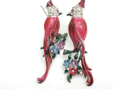Σετ καρφίτσες Coro Calopsitta Pink Bird Duette περ. 1941