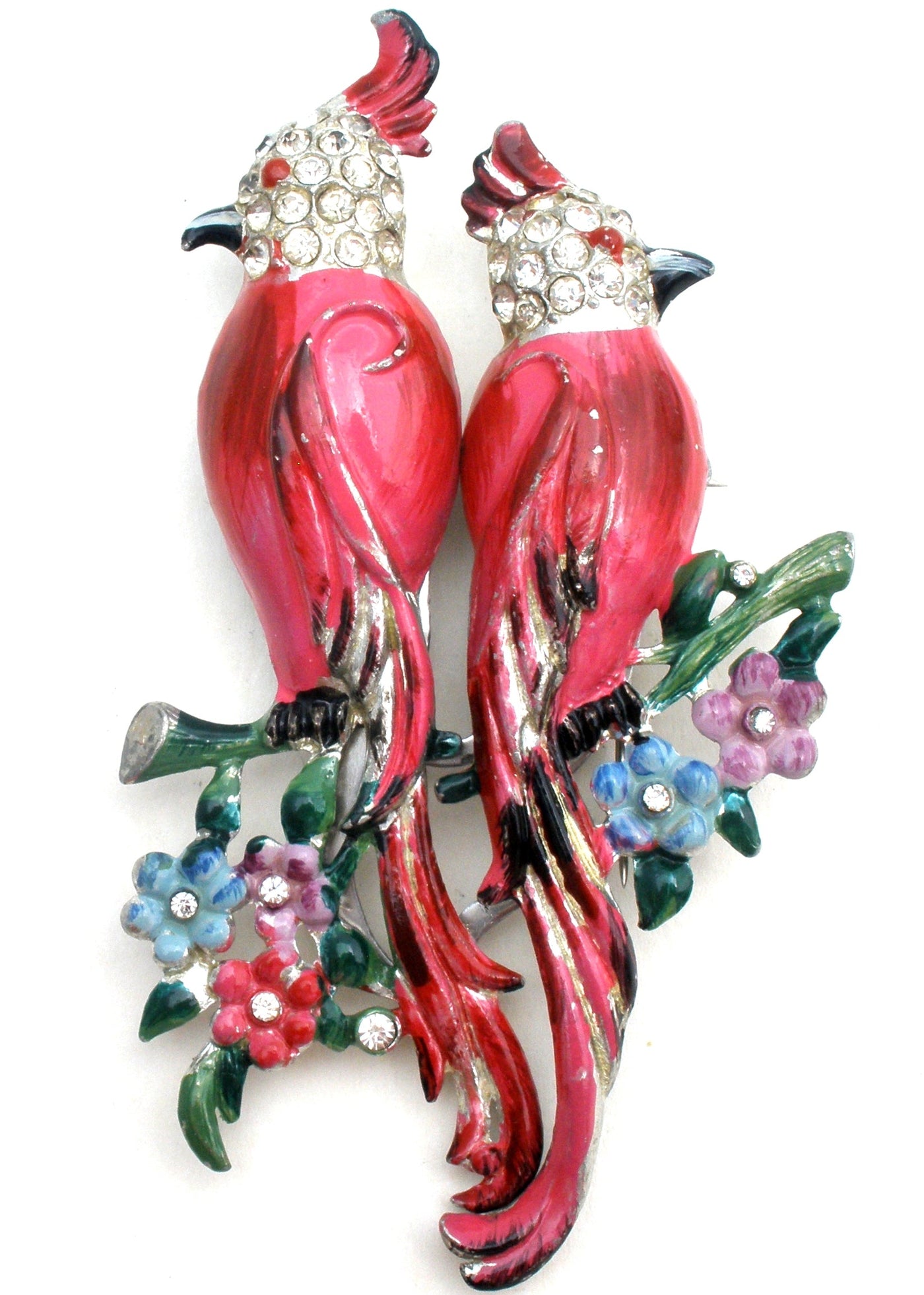 Σετ καρφίτσες Coro Calopsitta Pink Bird Duette περ. 1941