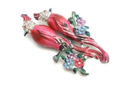 Σετ καρφίτσες Coro Calopsitta Pink Bird Duette περ. 1941