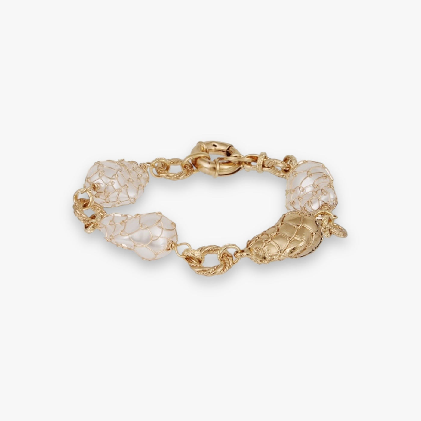 Gas Bijoux - Rainbow Biwa Bis armband goud