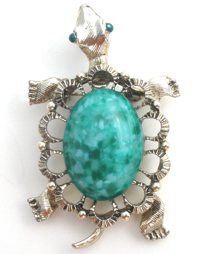 Καρφίτσα καρφίτσας Gerry's Green Glass Turtle