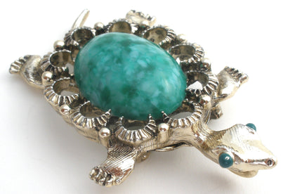 Καρφίτσα καρφίτσας Gerry's Green Glass Turtle
