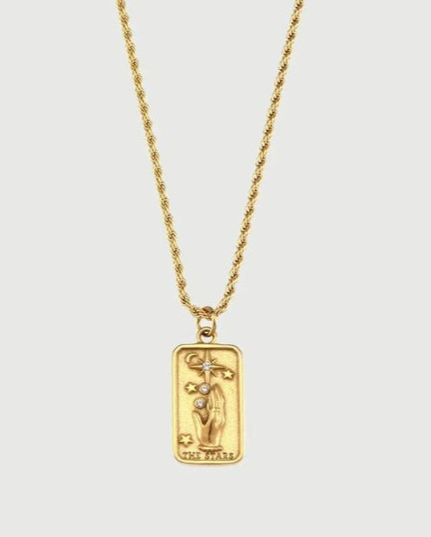 **Tarot Charm Necklace**  
Adriana loves wearing this enchanting piece that combines elegance with mystical allure. Perfect for those who believe in the magic of tarot!  

**Tarot Pendant Jewelry**  
Sophia adores her chic tarot pendant, a stylish way to