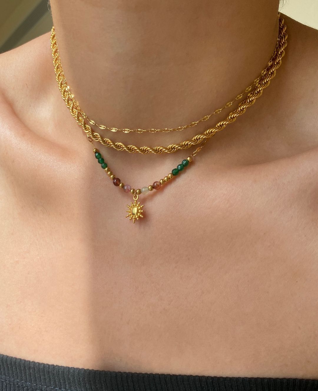 **Dazzling Necklace**  
Meet Lila, a stunning piece that adds brilliance to any outfit, perfect for those who love to shine.