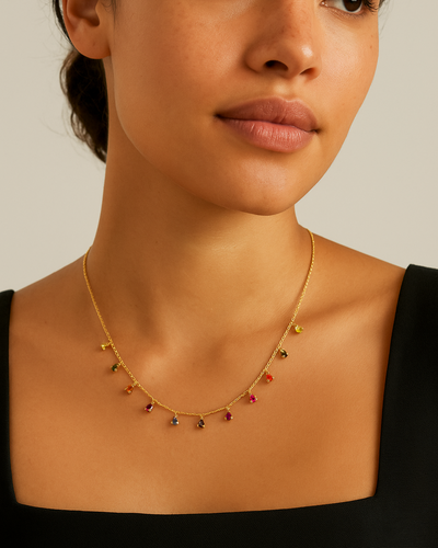 **Luna's Moon Necklace**  
A stunning silver piece that captures the ethereal beauty of the moon, perfect for adding a touch of magic to any outfit.

---

**Celeste's Celestial Pendant**  
This enchanting necklace features a delicate moon charm, embodying