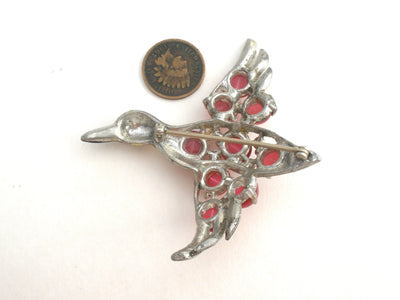 Ροζ καρφίτσα Moonglow Bird Vintage Μεταλλική γλάστρα