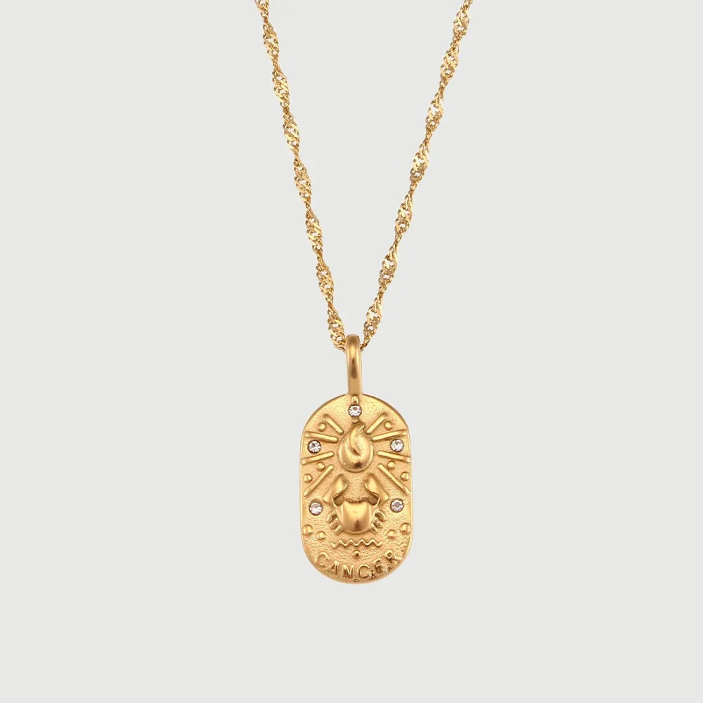 **Zodiac Charm Necklace**  
*Embrace your celestial essence with Clara's stunning Zodiac Charm Necklace, a personalized accessory that celebrates your unique astrological sign.*