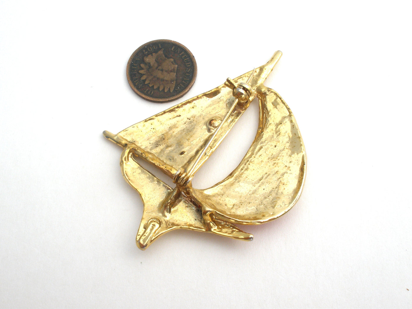 Καρφίτσα Ιστιοπλοΐας Κόκκινη &amp; Λευκή Αστέρια από Σμάλτο, Ναυτική Καρφίτσα Vintage