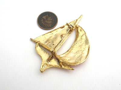 Καρφίτσα Ιστιοπλοΐας Κόκκινη &amp; Λευκή Αστέρια από Σμάλτο, Ναυτική Καρφίτσα Vintage