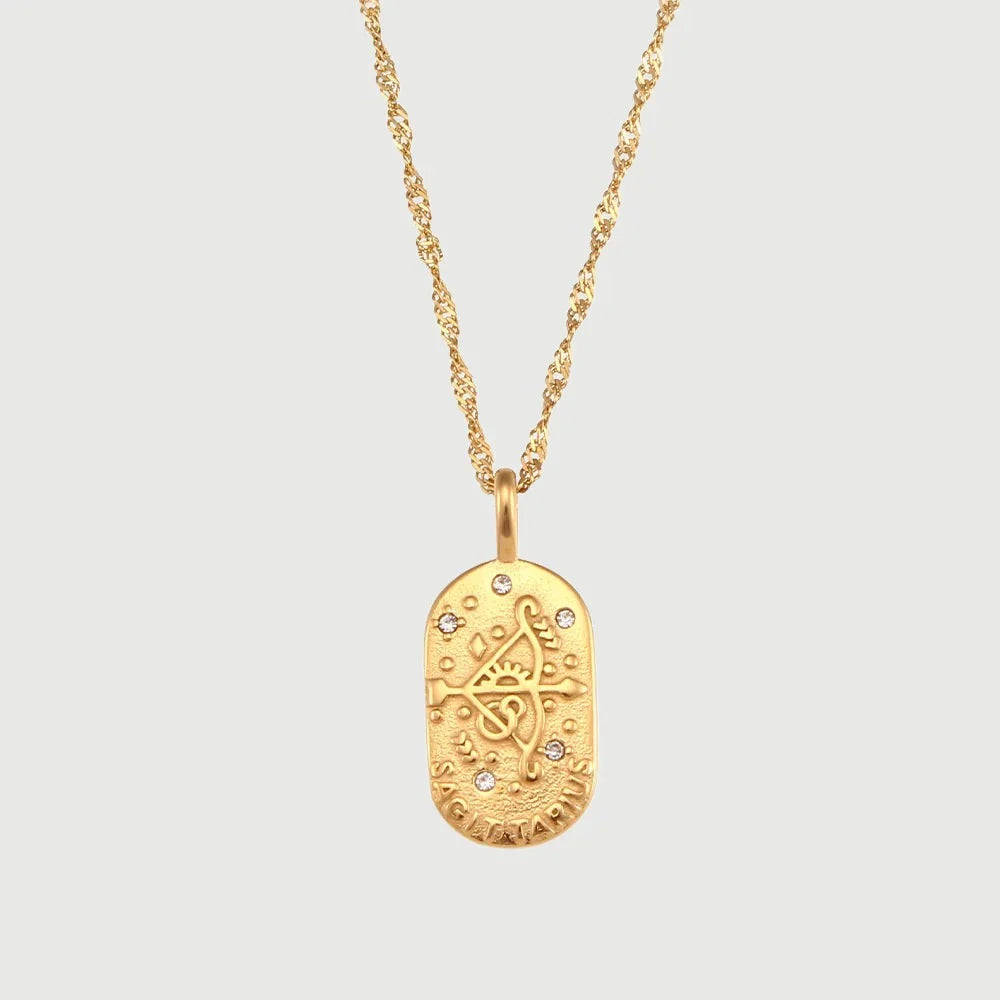 **Zodiac Charm Necklace**  
*Embrace your celestial essence with Clara's stunning Zodiac Charm Necklace, a personalized accessory that celebrates your unique astrological sign.*