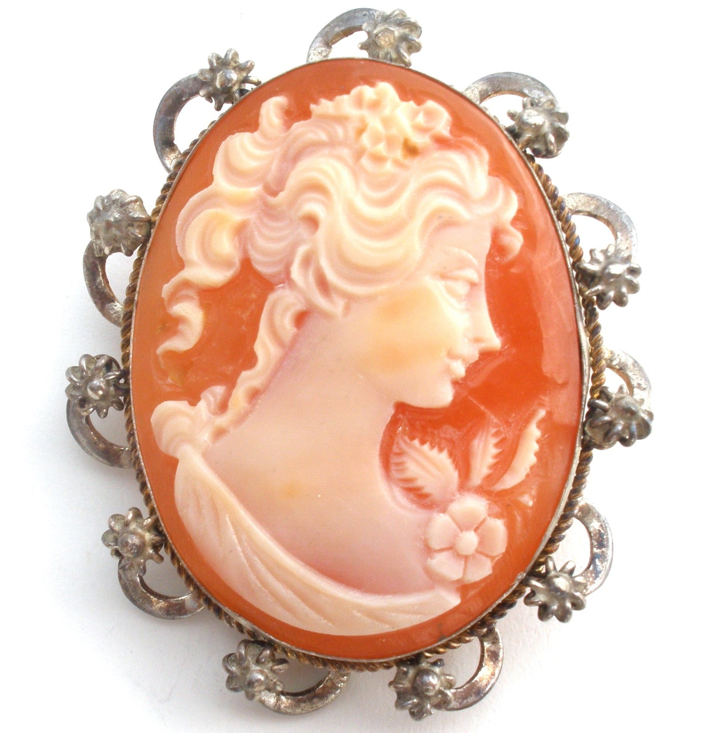 Ασημένια καρφίτσα Cameo Vintage