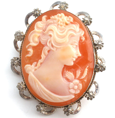 Ασημένια καρφίτσα Cameo Vintage