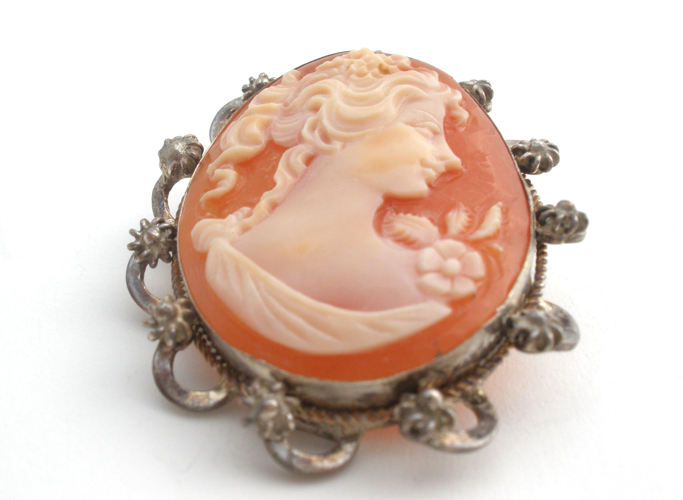 Ασημένια καρφίτσα Cameo Vintage