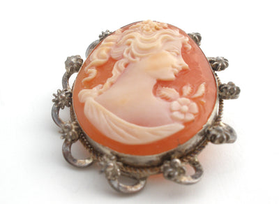 Ασημένια καρφίτσα Cameo Vintage