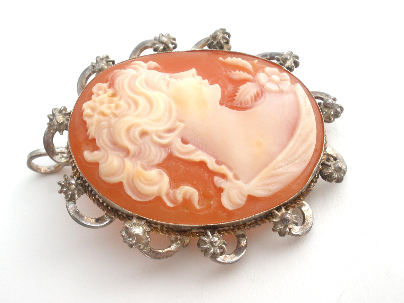 Ασημένια καρφίτσα Cameo Vintage
