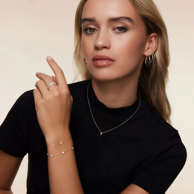 Cubic Zirconia Ring Hanger Ketting