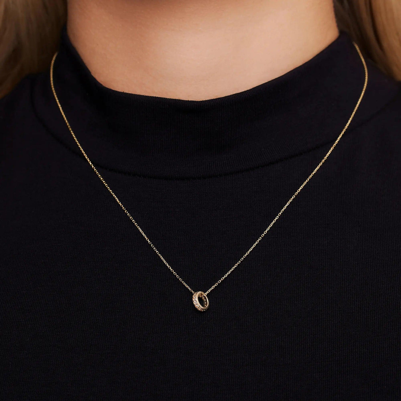 Cubic Zirconia Ring Hanger Ketting