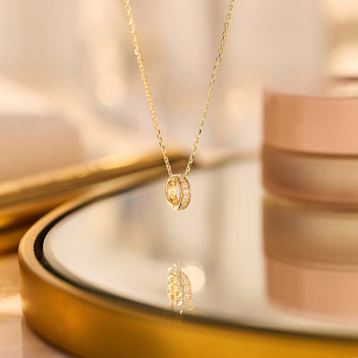 Cubic Zirconia Ring Hanger Ketting