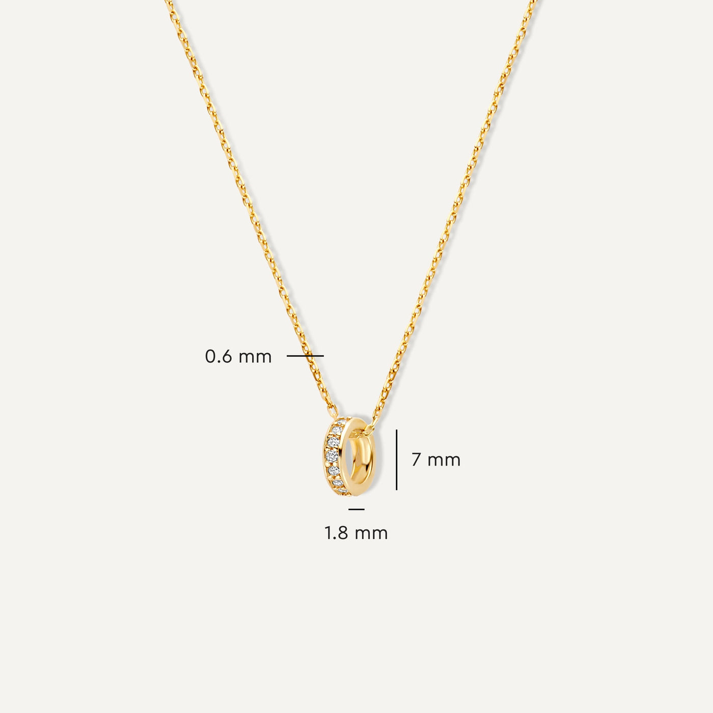 Cubic Zirconia Ring Hanger Ketting