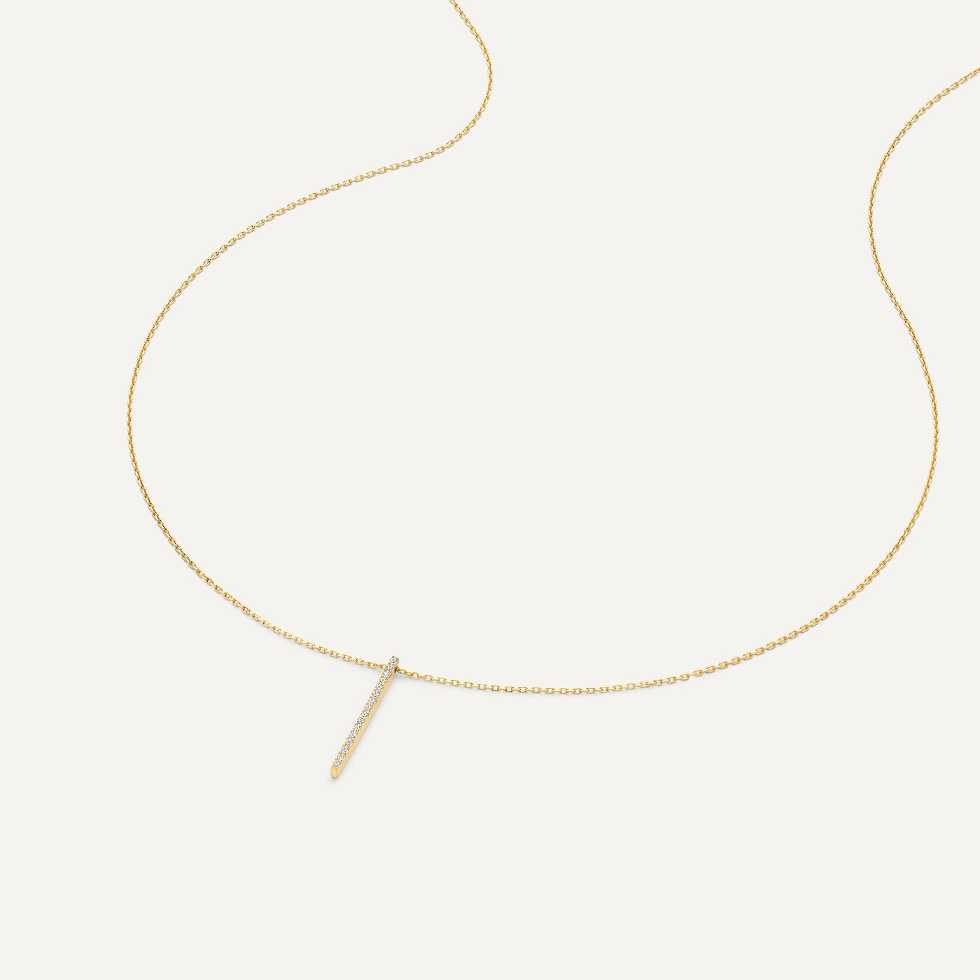 Κρεμαστό κολιέ Pavé Cubic Zirconia Vertical Bar