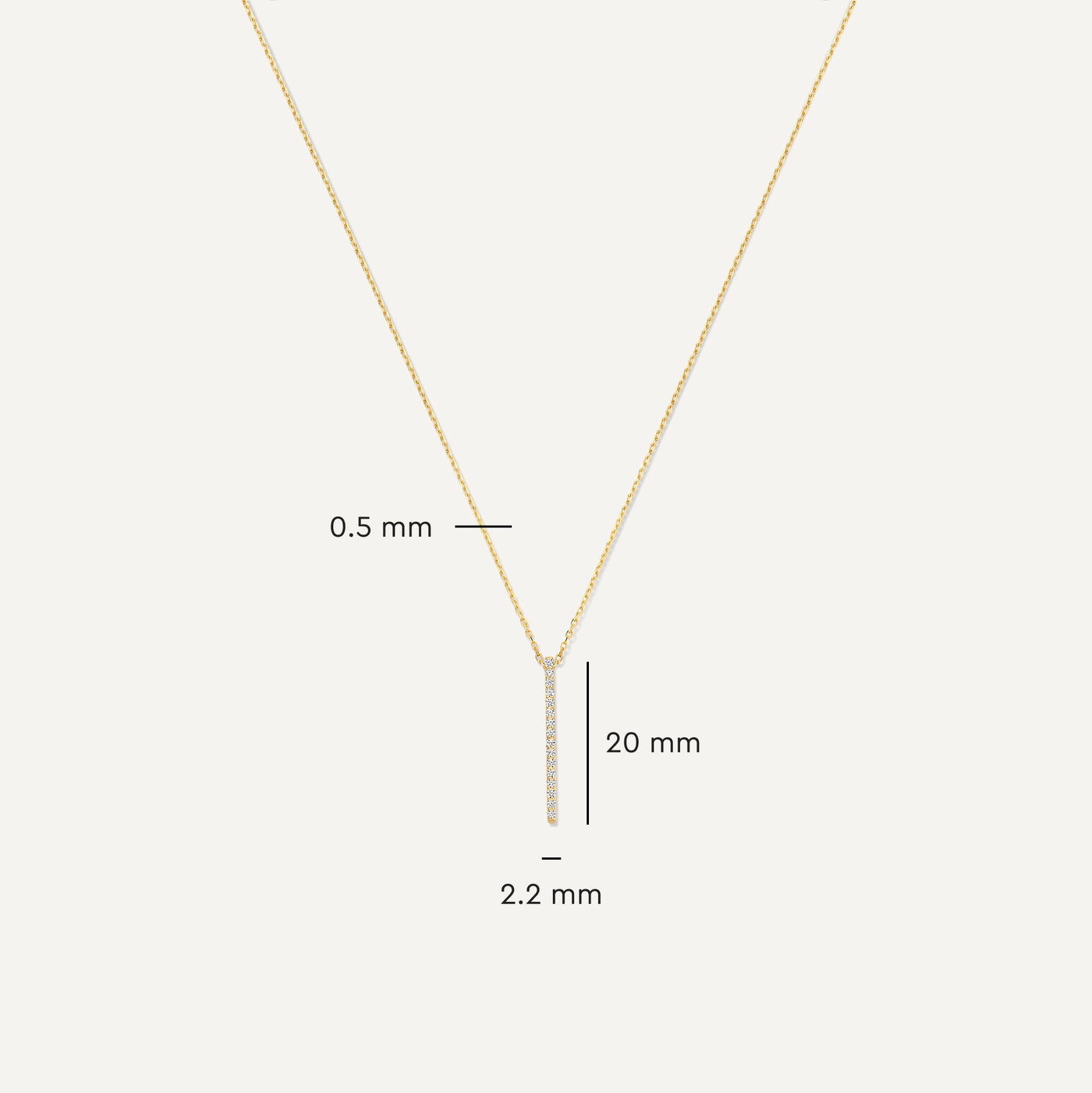 Κρεμαστό κολιέ Pavé Cubic Zirconia Vertical Bar