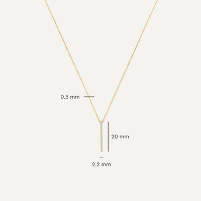 Κρεμαστό κολιέ Pavé Cubic Zirconia Vertical Bar