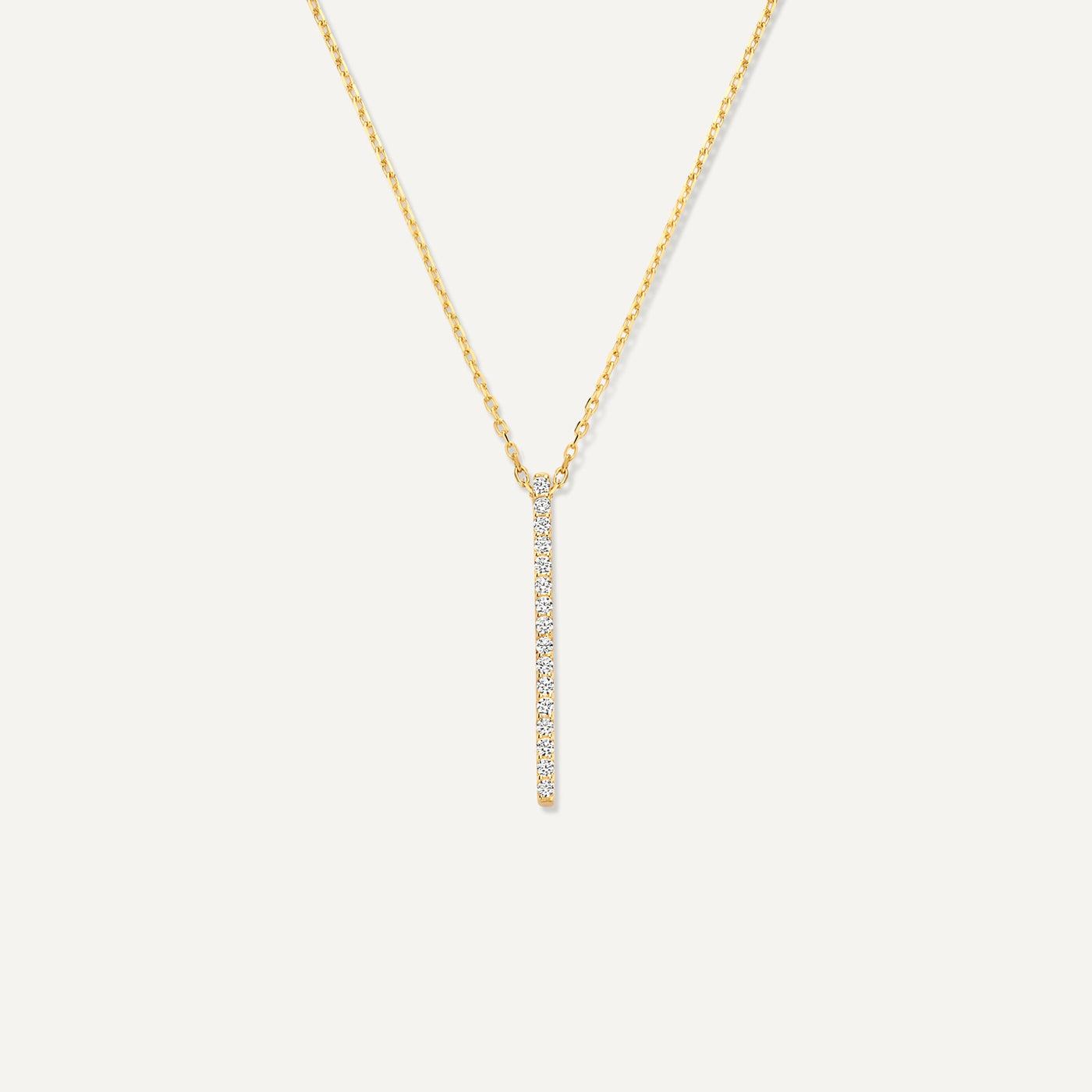 Κρεμαστό κολιέ Pavé Cubic Zirconia Vertical Bar