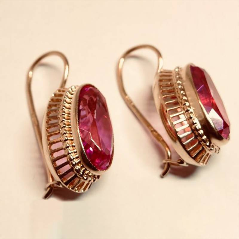 Σκουλαρίκια Vintage Crystal Rose Gold